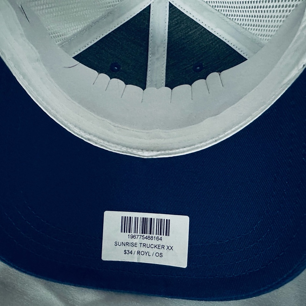 Johnnie-O Royal Blue and White Trucker Hat SUNRISE TRUCKER XX - Picture 2 of 4